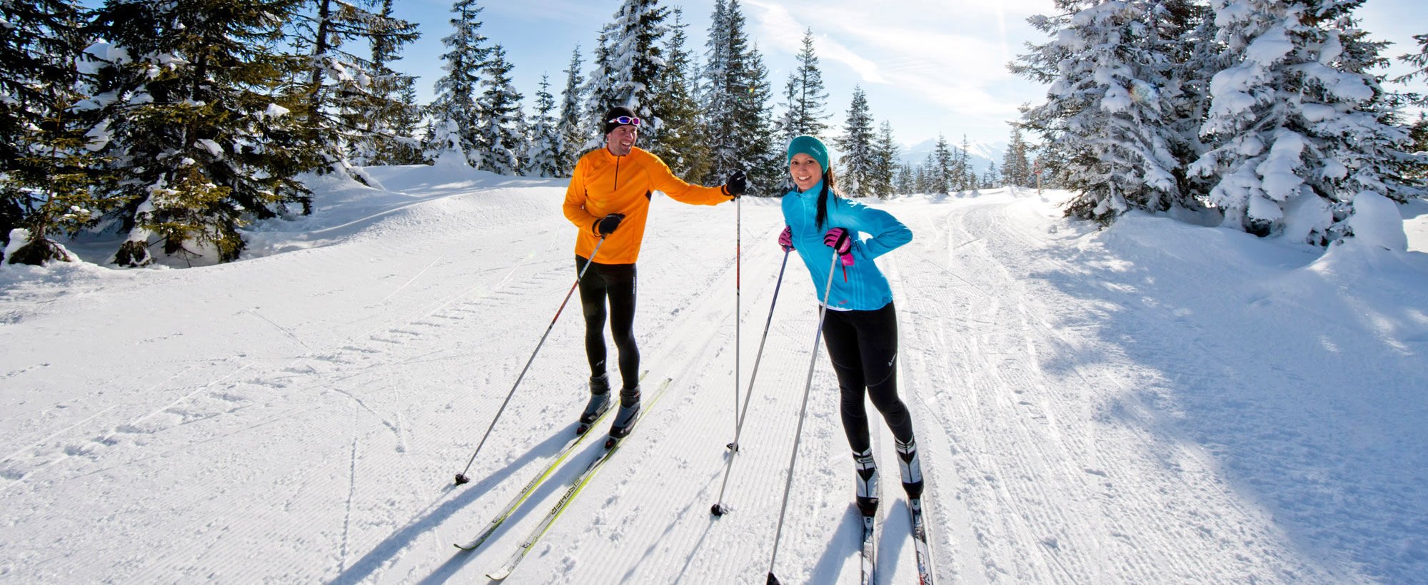 Langlaufen auf der schneesicheren Höhenloipe am Rossbrand